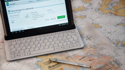 The Efs online service shown on a tablet. Photo.