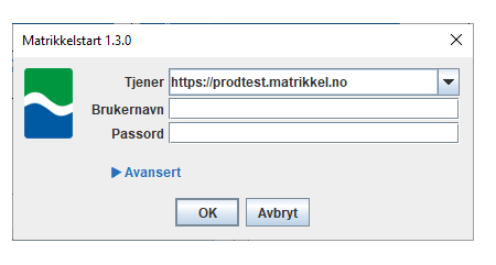 Skjermbilde av p&aring;loggingsvindu